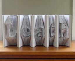 Folded Book Art - Monogram Unique Personalized Gift Your Name Here Birthday Altered Custom Made 5 Letters - thumbnail 1