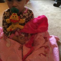 "Pink Mermaid & Hot Minky Baby Blanket ""Olive" - thumbnail 2