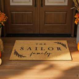 Soft Floral Family Doormat - Custom Name - thumbnail 4