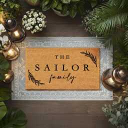 Soft Floral Family Doormat - Custom Name - thumbnail 3