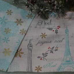 Christmas Tree Skirt - in Paris Blue, Silver, Gold 60 - thumbnail 3