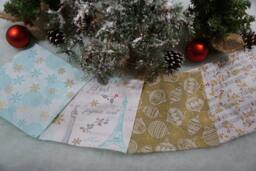 Christmas Tree Skirt - in Paris Blue, Silver, Gold 60