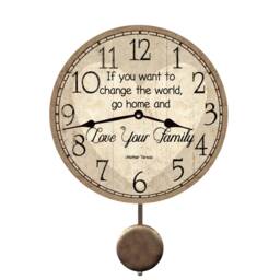 Rustic Quote Clock With Mother Teresa Saying - Family First Home Decor - thumbnail 2