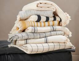 Turkish Cotton Bedspread Oversized Handwoven Bedspread, Ivory Throw Bed Blanket - thumbnail 1
