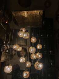 Moroccan Brass Pendant Light Hand-Molded Ball Chandelier - thumbnail 1