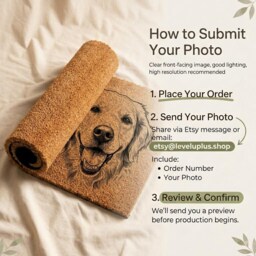 Personalized Pet Photo Doormat, Custom Dog Welcome Mat, Natural Coir Rug - thumbnail 2