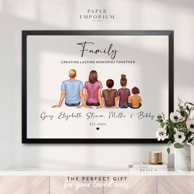Christmas Family Print - Gift, Prints, Personalised Family Gift, Custom Gfit, Wall Decor, Customised - image 1