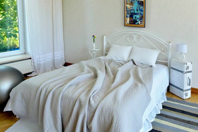 stonewashed Linen Quilt Comforter - Lightweight Flax Bedding, Double-Sided Throw Blanket, Bespoke Bedding UK - image 1