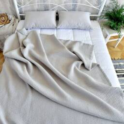 stonewashed Linen Quilt Comforter - Lightweight Flax Bedding, Double-Sided Throw Blanket, Bespoke Bedding UK - thumbnail 3