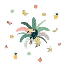 Tropical Toucan Wall Sticker Pack, Jungle Stickers, Safari Decals, Room Decor - thumbnail 3