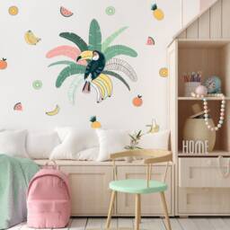 Tropical Toucan Wall Sticker Pack, Jungle Stickers, Safari Decals, Room Decor - thumbnail 2