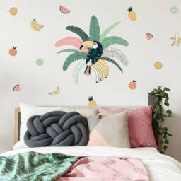 Tropical Toucan Wall Sticker Pack, Jungle Stickers, Safari Decals, Room Decor - thumbnail 1