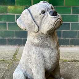 Outdoor Bulldog Figurine Concrete Dog Statue Stone Memorial Decoration Cement Pet Ornament Handmade Art Lover Gift - thumbnail 4