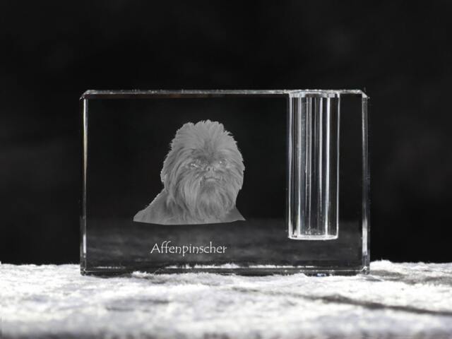 Affenpinscher , Crystal Pen Holder With Dog, Souvenir, Decoration, Limited Edition, Collection - image 1