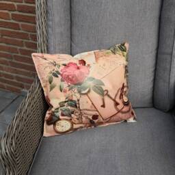 Outdoor Cushions - Oilcloth Roses/Nostalgia Newest Lounge in Three Different Sizes - thumbnail 2