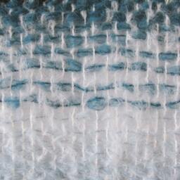 Mohair Woven Wall Hanging Cyan Ivory Boho Tapestry - thumbnail 3