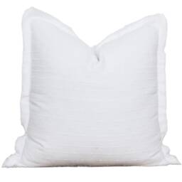 White Dotted Fringe Pillow Cover 20 X 26 Neutral Layering Decorative Throw - thumbnail 3