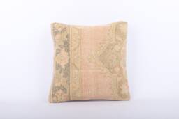 Handwoven Turkish Kilim Pillow Cover Bohemian Sofa Cushion - 16x16 - thumbnail 1