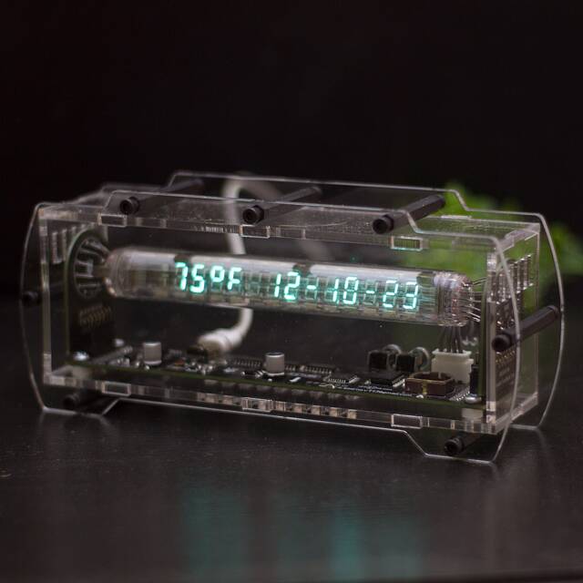 Vfd Clock On Iv-27 Vacuum Fluorescent Tube. Original Acrylic Case Design. Usb Supply - image 1
