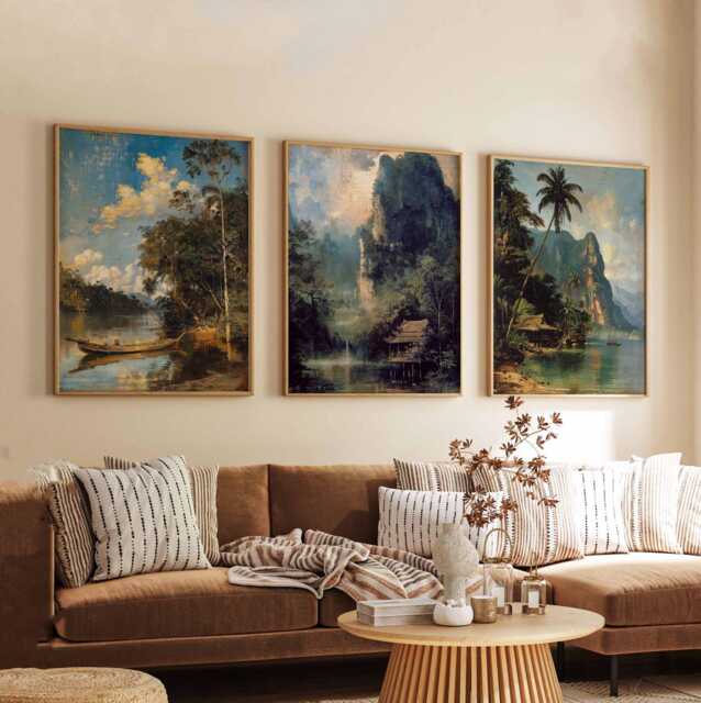 Set Of 3 Thailand Posters, Travel Prints, Wall Art, Thai Prints Set, Decor, Landscape Posters - image 1