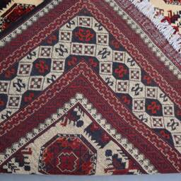 7x10 Traditional Turkoman Waziri Old Style Tribal Rug - Beige Handmade Veg Dyes Wool Large Bukhara Rug, Oriental Afghan Collectibles Carpet - thumbnail 4