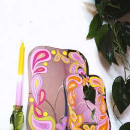Groovy 70S Paisley Square Mirror - Raspberry Ripple - thumbnail 4