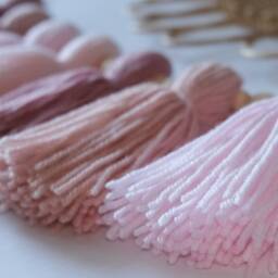 Tassel Garland - Custom Nursery Decor Bunting Wall Hanging Boho Yarn Pink Shelf - thumbnail 3