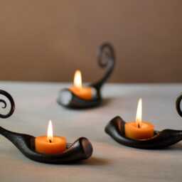 Wrought Iron Tealight Holder. Decorative Hand Forged Metal Candle Holder With Handle - Handmade Decor, Table Centerpiece, Housewarming Gift - thumbnail 3