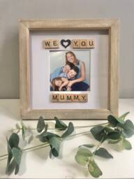 We Love You Mummy, Mum, Aunty, Nana, Grandma - Personalised Scrabble Gift Frame Any Text Birthday Gift Mother's Day Photo