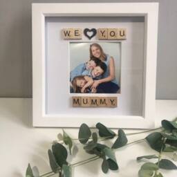 We Love You Mummy, Mum, Aunty, Nana, Grandma - Personalised Scrabble Gift Frame Any Text Birthday Gift Mother's Day Photo - thumbnail 2