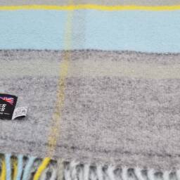 Pure New Wool Grey & Blue Blanket/Wrap/Throw/Made in Yorkshire/Uk - thumbnail 2