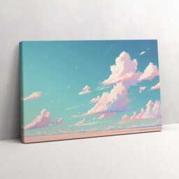 Pastel Color Of The Sky Canvas, Picture Wall Hanging, Blue Art, Kids Canvas Painting - thumbnail 2