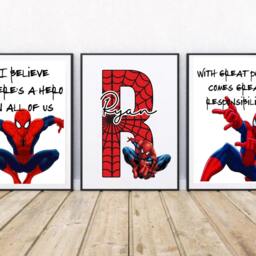 Spiderman Prints- Superhero Prints - Boys Bedroom -Boys Room-Personalised Prints-Boys - thumbnail 3