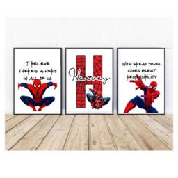 Spiderman Prints- Superhero Prints - Boys Bedroom -Boys Room-Personalised Prints-Boys - thumbnail 2