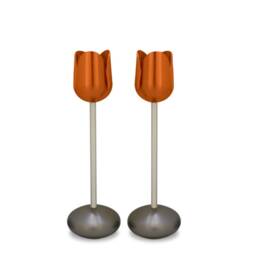 Modern Colorful Tulip Shaped Candles Holders - Judaica Holiday Tableware D??cor Gift - thumbnail 4