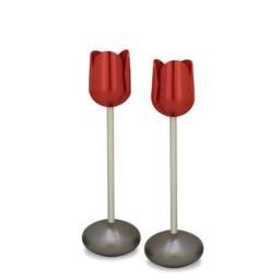 Modern Colorful Tulip Shaped Candles Holders - Judaica Holiday Tableware D??cor Gift - thumbnail 1
