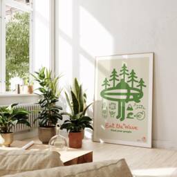 Find Your People Surf Art Print Vintage Beach Forest Poster - thumbnail 1