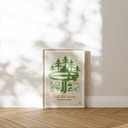 Find Your People Surf Art Print Vintage Beach Forest Poster - thumbnail 2