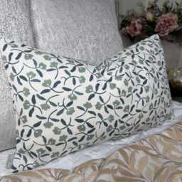 Dainty Floral Cotton Cushion Cover 12 X 20 - thumbnail 1