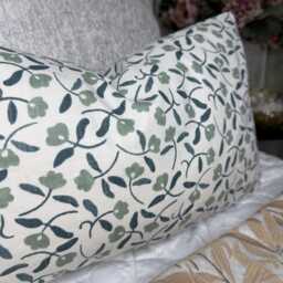 Dainty Floral Cotton Cushion Cover 12 X 20 - thumbnail 4