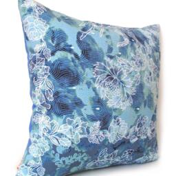 Blue Floral Batik Pillow Cover 16 - thumbnail 2