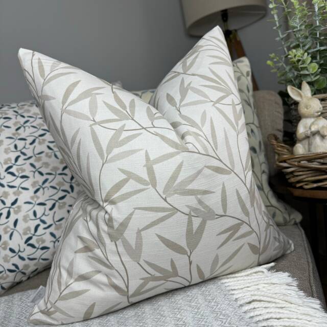Decorative Pillow Cover, Scatter Cushion Beige - Natural Rustic Home Decor, Double Sided John Lewis Fabric, Countryside - image 1