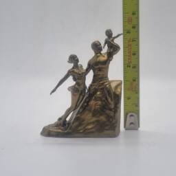 Bronze African Renaissance Monument, 3D Printed Miniture Gift, 3 Inch Sculpture, African Figurine, Black Man Woman & Child Statue - thumbnail 2