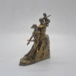 Bronze African Renaissance Monument, 3D Printed Miniture Gift, 3 Inch Sculpture, African Figurine, Black Man Woman & Child Statue - thumbnail 3