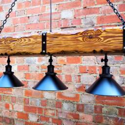 Wood Beam Pendant Light - Chandelier Farmhouse Rustic Ceiling Lighting Indoor Lamp Industrial - thumbnail 3