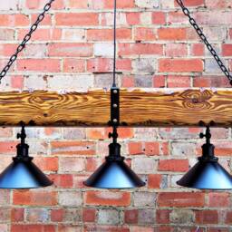 Wood Beam Pendant Light - Chandelier Farmhouse Rustic Ceiling Lighting Indoor Lamp Industrial - thumbnail 2