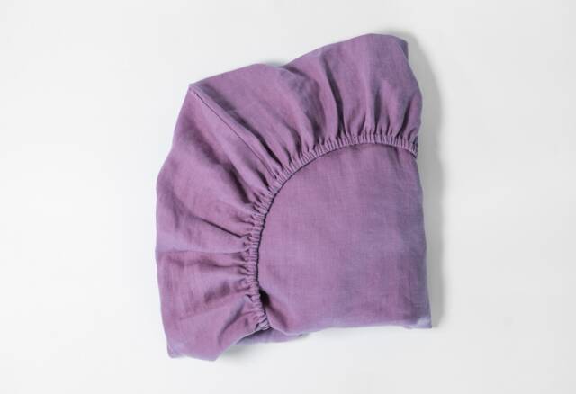 Lilac Linen Fitted Crib Sheet For Kids, Adult & Baby Bedding - image 1
