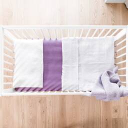 Lilac Linen Fitted Crib Sheet For Kids, Adult & Baby Bedding - thumbnail 4