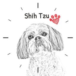 Shih Tzu, Free Standing Mdf Floor Clock With An Image Of A Dog - thumbnail 2
