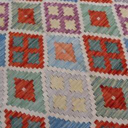 Afghan Kilim Area Rug 4x6 Ft, Fine Quality Handmade Wool Rug, Modern Flatweave Turkmen Living Room Bedroom Multicolor Carpet - thumbnail 4